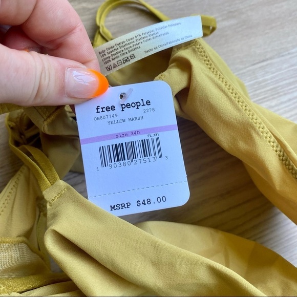 Free People NWT Intimately Yellow Bra/ Bralette w/ Underwire - Picture 5 of 8